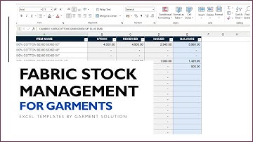 Garment Industry Fabric Tracking: Excel Template Tutorial
