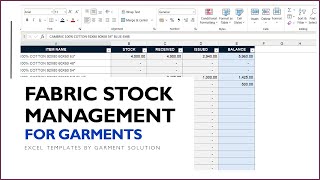 Garment Industry Fabric Tracking: Excel Template Tutorial screenshot 3