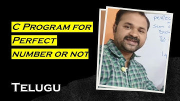 C Program to check whether given number is Perfect number or not in Telugu | C Programming in Telugu