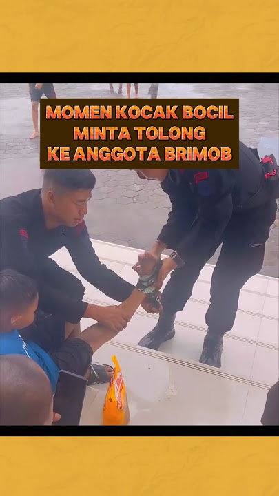 Momen kocak anggota brimob disamperin bocil rame-rame !!