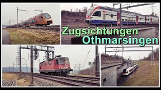 Zugsichtungen beim Gleisdreieck Othmarsingen, Kanton Aargau, Schweiz 2022