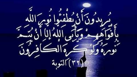 يريدون ليطفئوا نور الله بافواههم ويابى الله الا ان يتم نوره ولو كره الكافرون سورة التوبة الحصري