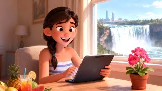 30-Minute Canada Niagara Falls 🇨🇦 Study & Work Playlist 🌈 | Happy Lofi - Good Vibes | Window View  screenshot 1