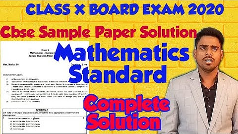 Cbse Sample Paper Class 10 2020 Solutions Mathematics-Standard (Section D)