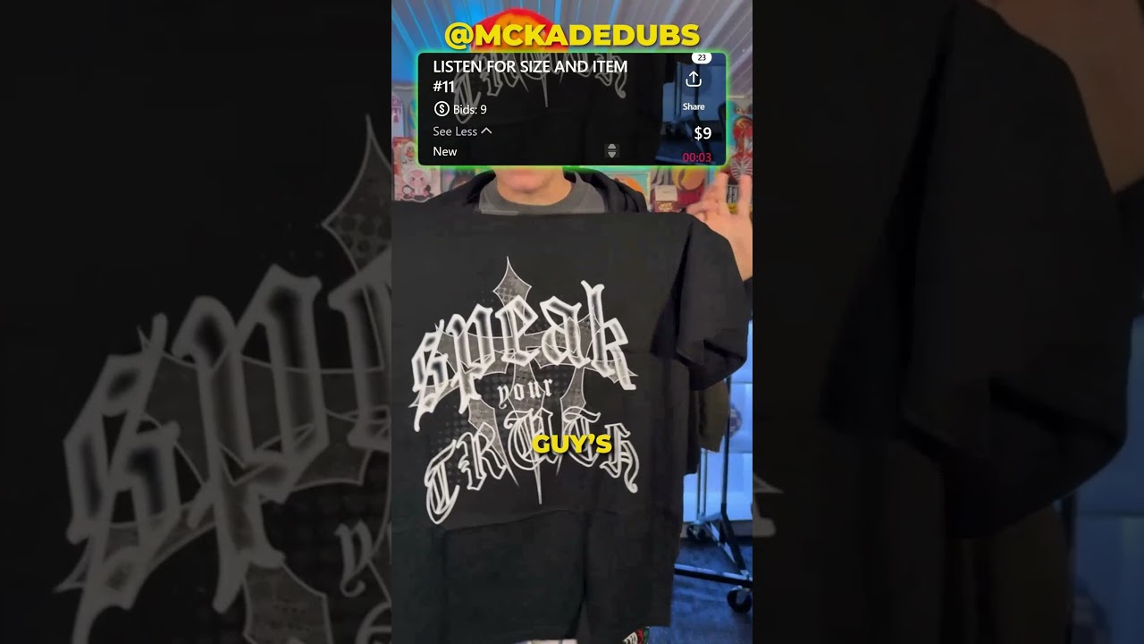 Live Auction "SPEAK YOUR TRUTH T-SHIRT"  #whatnot