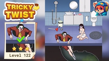 Tricky Twist Puzzle – Level 122 PUSH THE BAD GUY DOWN THE DRAIN Walkthrough Solutions