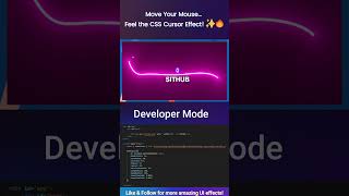Move Your Mouse… Feel the CSS Cursor Effect! ✨🔥 #shorts #ytshorts #shortvideo #youtubeshorts