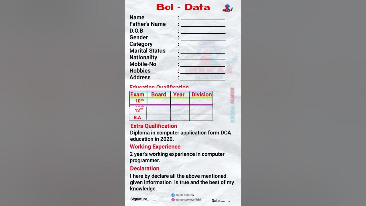how-to-write-bio-data-shorts-boidata-youtube