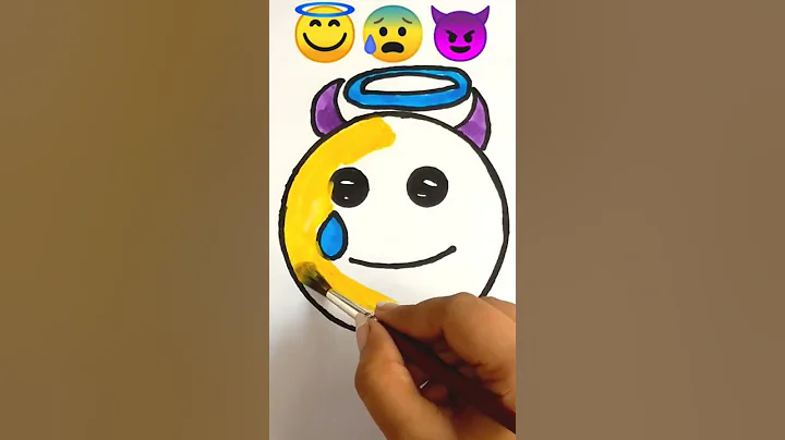 😰+😇+😈=❓ creative drawing mix emojis #art #shorts #youtubeshorts #satisfying