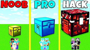 Minecraft Battle: NOOB vs PRO vs HACKER: FAMILY CHEST HOUSE BUILD CHALLENGE / Animation
