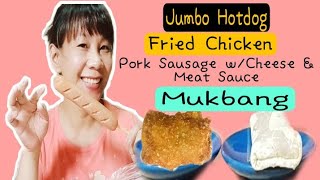 JUMBO HOTDOG,PORK SAUSAGE WID CHEESE & MEAT SAUCE MUKBANG |MAI MUKBANG VLOGS