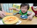 I ate the melon I got from my grandma as a snack 👶 ♥ 🍈おばあちゃんから貰ったメロンをおやつに食べました👶♥🍈