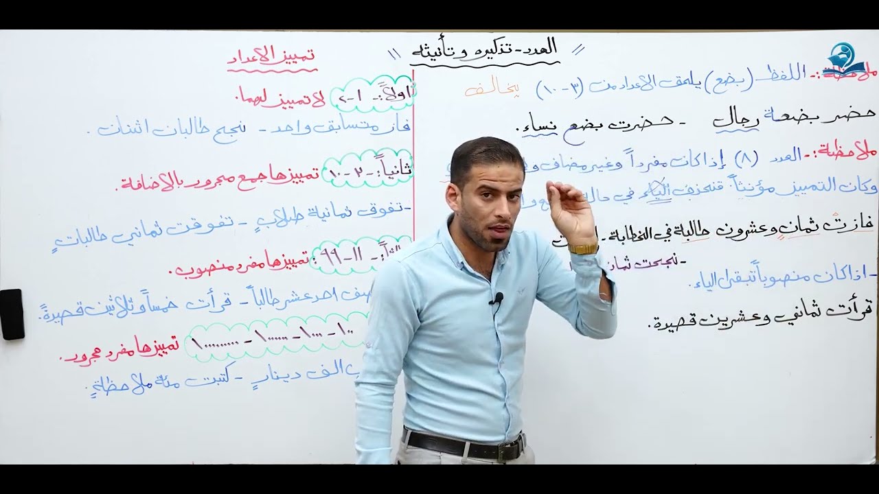 العدد تذكيره وتأنيثه للخامس الاعدادي (المنهج الجديد) ج2