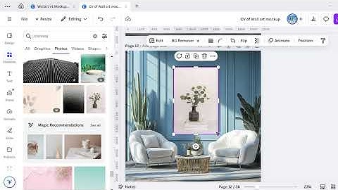 wall art mockup in canva