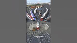 Kereta Api Cepat Tabrak Lokomotif Antrian Turntable 5 Kereta #train #highspeedtrain #traincrossing