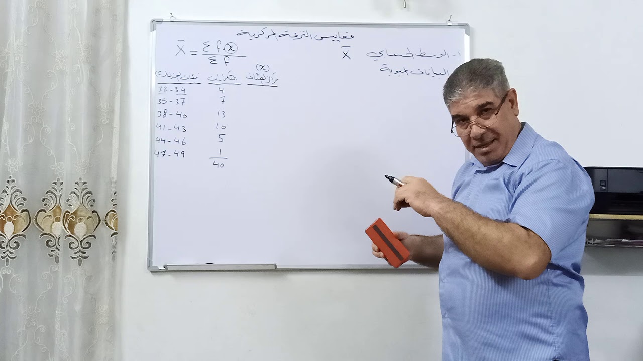 الوسط الحسابي للبيانات المبوب