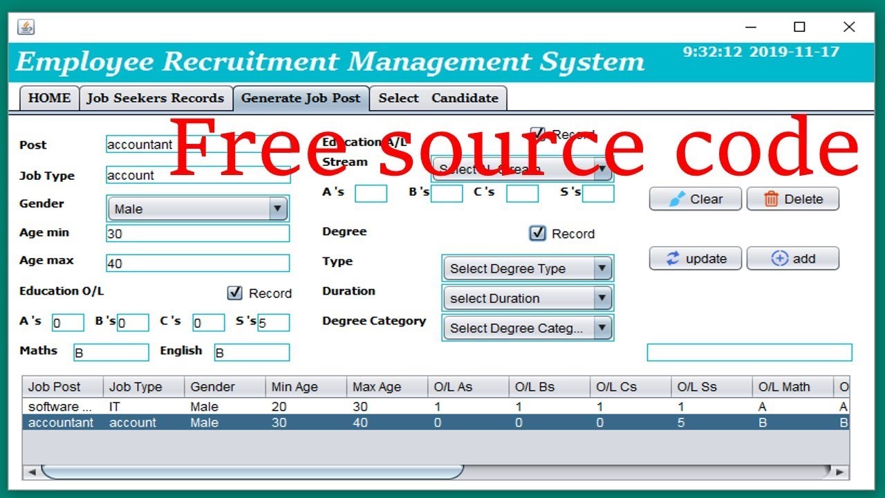 employee management system java source code