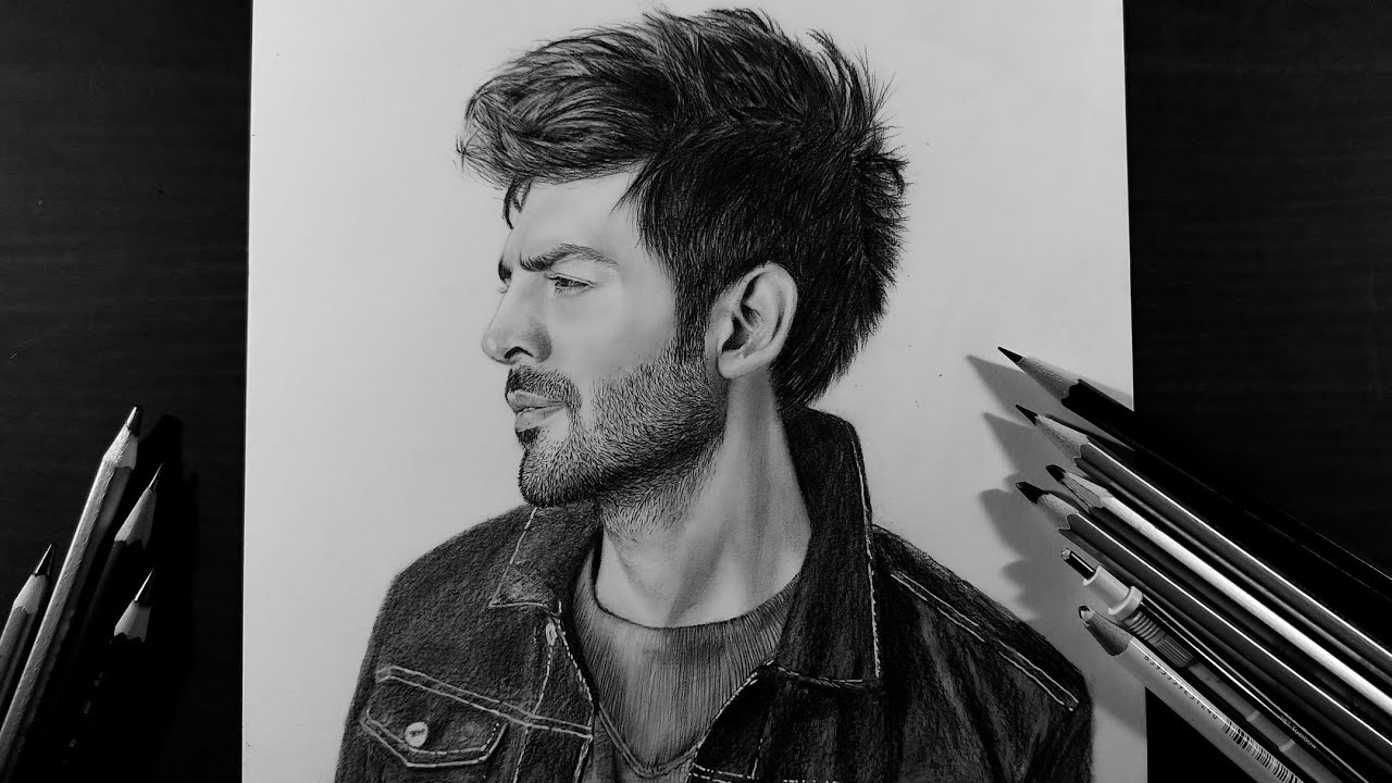 Pencil Sketch of Kartik Aaryan kartikaaryan  Hows it      Video  is uploaded on my YouTube channel      pencil sketching  Instagram