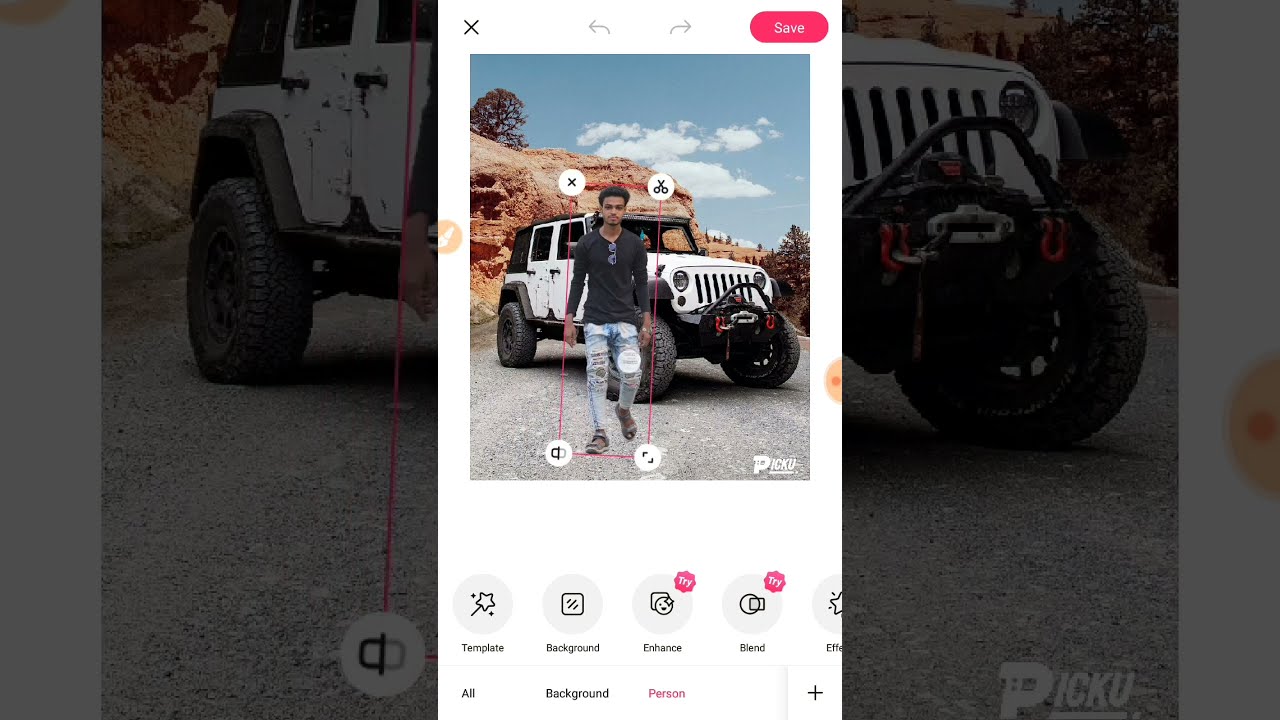 Only  one click me Photo background remove picku app 