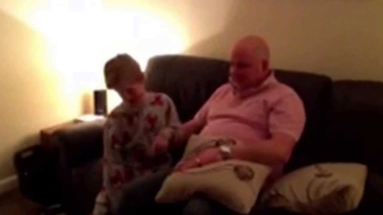 Telling our son he is going to be peterborough united mascot for his 8th birthday present