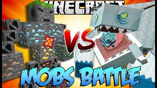 เทพเจ้าเเร่ธาตุ vs ปีศาจหิมะ FrostMaw! | Minecraft - Mobs Battle