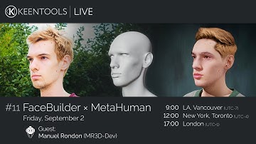 FaceBuilder 2022.2 x MetaHuman (feat. MR3D-Dev) — KeenTools LIVE (02/09/2022)