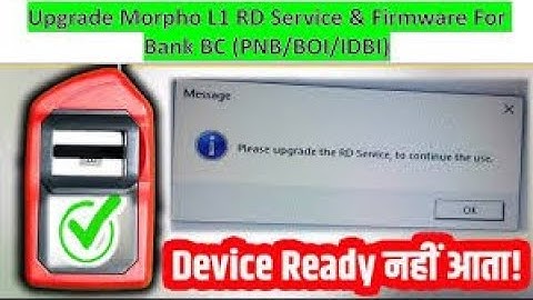 Morpho L1 RD Service Update Error, Capture Failed || Update Firmware ||