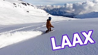 DEEP POWDER SNOWBOARDING IN LAAX