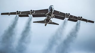 US Massive 70-Year-Old B-52s Takeoff at Full Throttle With Heavy Payload