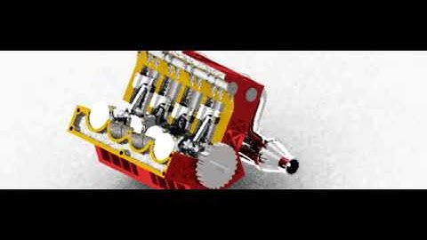 V8 engine animation Creo parametric 2.0