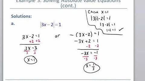 Section 1.5, Absolute Value Equations