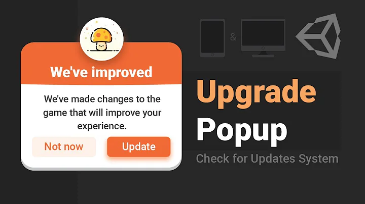 Unity check for game new updates, [ Upgrade popup ]