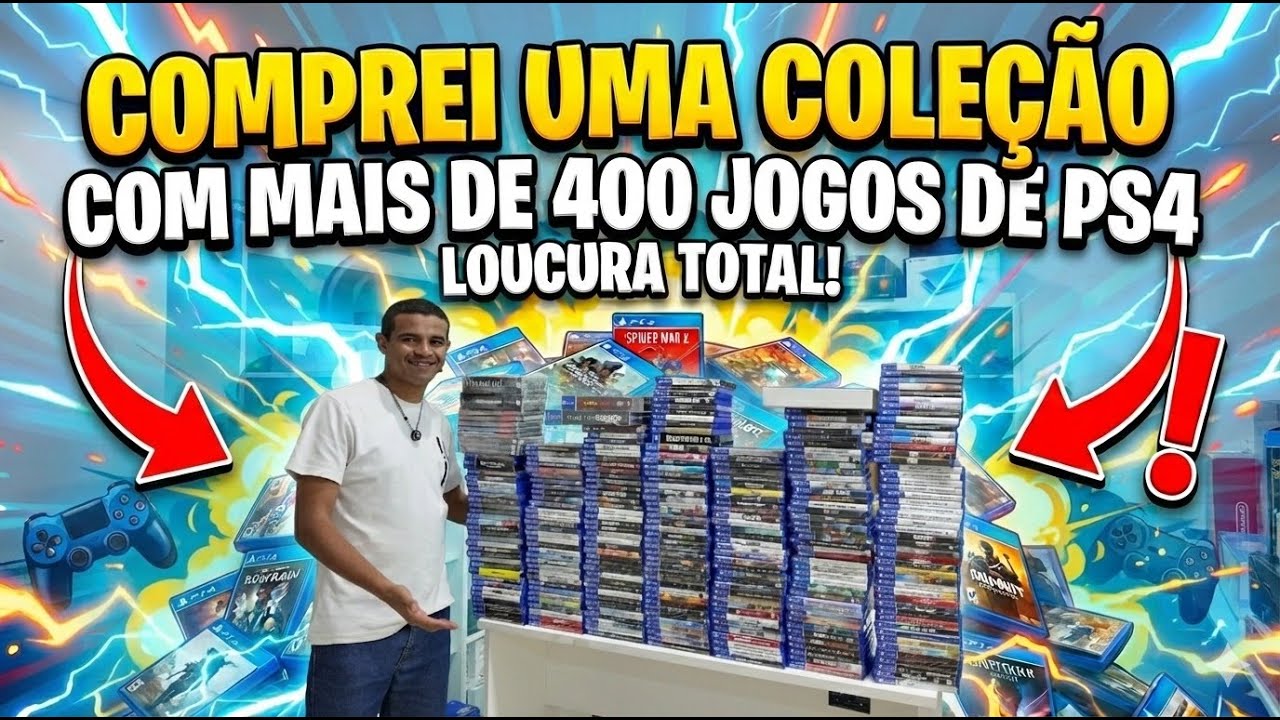 Comprei uma coleção com mais de 400 Jogos de PS4.