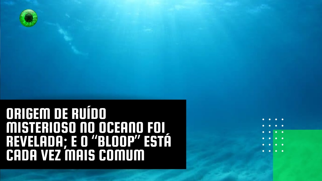 Origem de ruído misterioso no oceano foi revelada; e o “Bloop” está cada vez mais comum