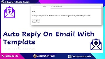 Auto Reply On Email With Template | Advanced VBA in Hindi