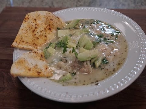 WHITE CHICKEN CHILI WITH CILANTRO AND LIME