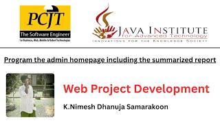 Program the admin homepage including the summarized report