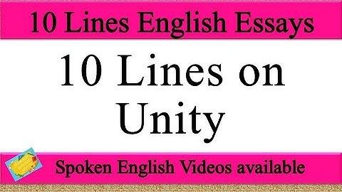 10 Lines on unity in english | unity 10 lines | few lines on unity in english | unity lines