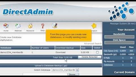 Hoe maak ik een MySQL database aan in Directadmin