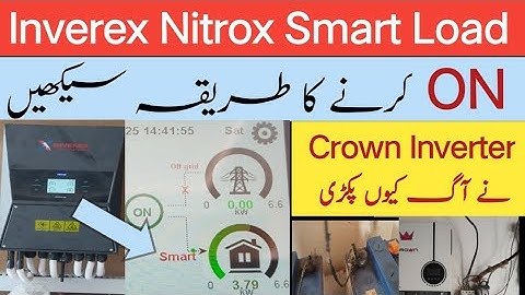 Nitrox 6 kw smart load setting /Inverex 6kw smart load on  ka tareeka/ Crown Inverter wiring short/