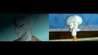 Spongebob Anime Opening: Animated vs Live Action side by side comparison