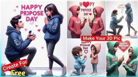Propose Day Ai Photo Editing | Happy Propose Day Name Video Editing - Bing Image Creator Propose Day