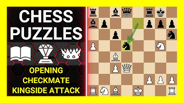Chess Puzzles to Practice. Themes: Opening, Checkmate, Kingside attack. Learn Chess