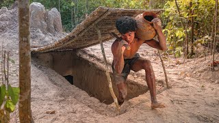 My Summer Living 60 Days Dig Termite Mound To Building Secret Underground Tunnel