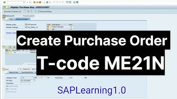 How to create SAP purchase order| Tcode Me21N