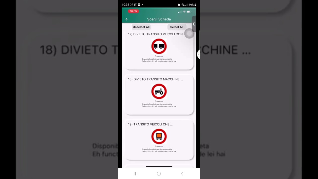 المراجعه النهائيه والشامله علي الباب الرابع( 4) segnali di divieto وحل Quiz في السريع الجزء الأول
