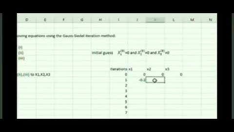 Gauss Seidel Method In Excel