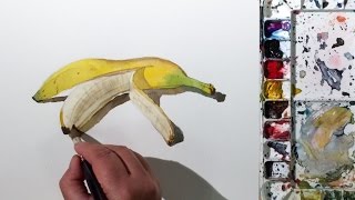 How to Paint a Simple Watercolor Banana Still Life — The Last