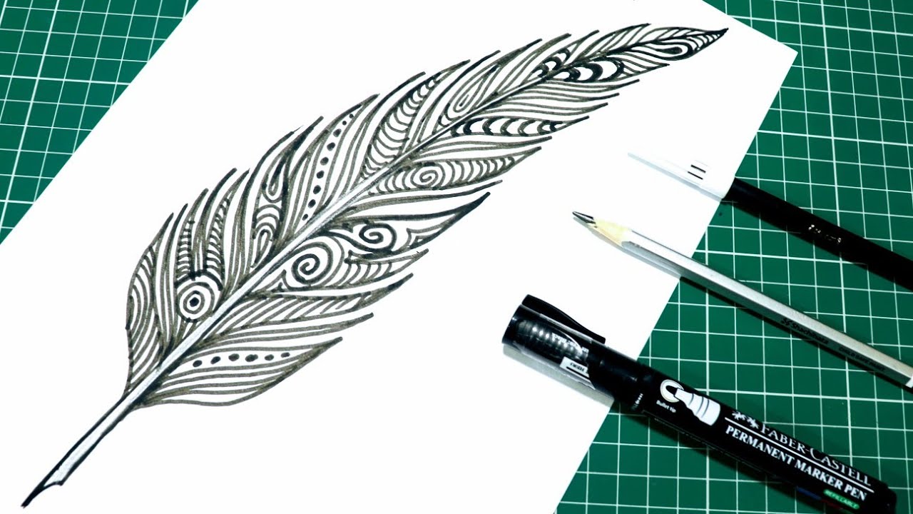 how to draw a feather - really easy drawing tutorial drawing tutorial easy easy drawings drawing tutorial on how to draw a feather pen