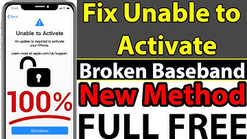 How to Fix Unable to Activate iPhone/iPad/iPod| Untethered Broken Baseband Bypass any Latest iOS